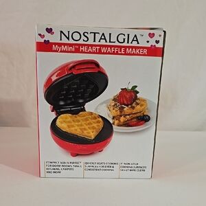 Nostalgia MyMini Heart Waffle Maker - Red